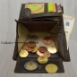Preview: Herrengeldbörse Flügel Druck Hochformat Echt Leder Dunkelbraun mit RFID Schutz